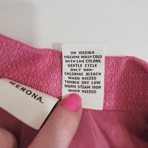 Vintage Merona | Linen Bubblegum Pink Three Button Front Blazer with Pockets - Picture 9 of 14